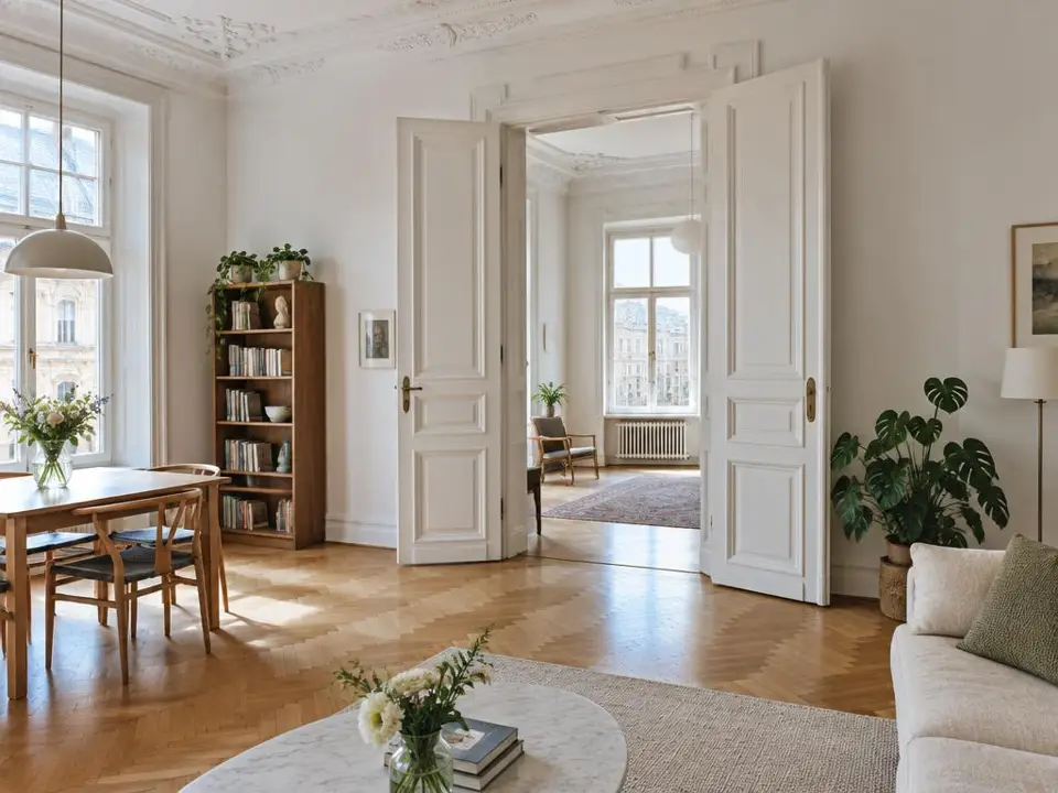 Helle Altbauwohnung mit Flügeltür, Energieausweis Wohnung Wien